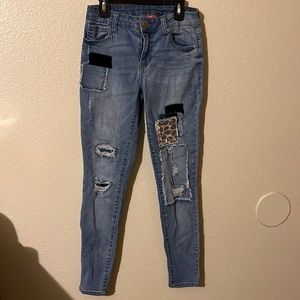 Almost famous jeans with cheetah! Size 3
